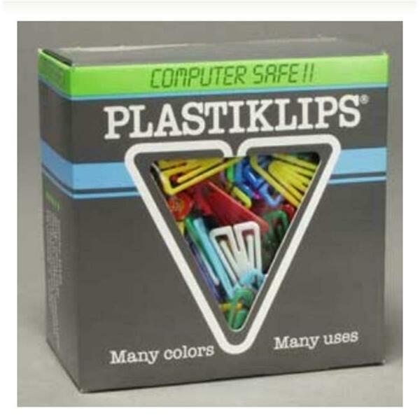 Plastiklips Paper Clips Medium Size 500 Pack ASSORTED Colors LP-0300